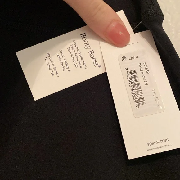SPANX Black Booty Boost 7/8 Leggings [Size: L] - Picture 8 of 9
